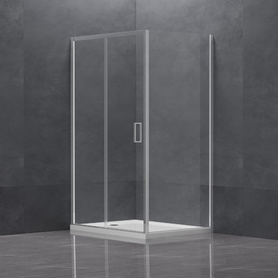 Blue Matt Tempered Glass Shower Enclosure with Hinges and Nano Coating on Both Sides