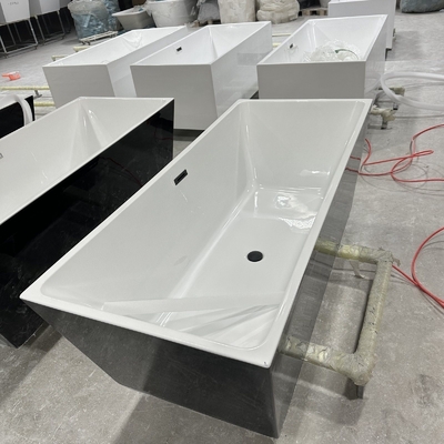 Rectangular PMMA Acrylic Freestanding Bathtub Loading Quantities 80units or 180units
