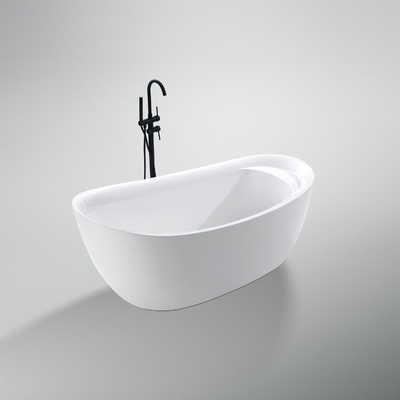Customized Function Freestanding Luxury Oval Acrylic Bathtub with Optional Whirlpool