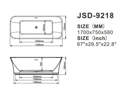 Structure Freestanding Tub Flexible Hot Tub Acrylic Bathtub with Outer Frame and Legs