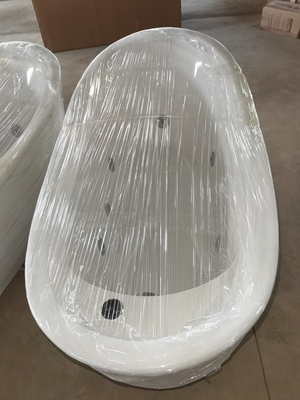 1800mm Outdoor Tub Pipe Free Massage Freestanding Acrylic Bathtub with Whirlpool Jets
