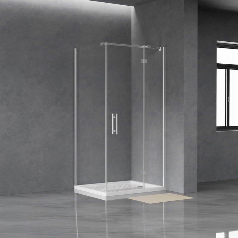 Blue Matt Tempered Glass Shower Enclosure with Hinges and Nano Coating on Both Sides