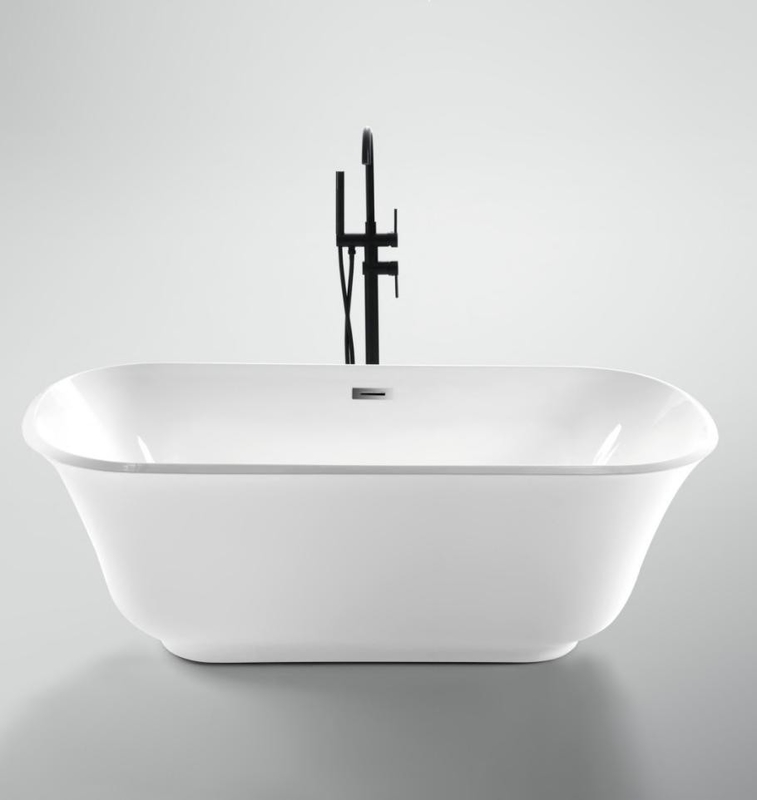 Structure Freestanding Tub Flexible Hot Tub Acrylic Bathtub with Outer Frame and Legs